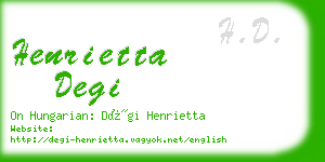 henrietta degi business card